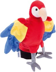 Beleduc handpop papegaai - zachte pop voor kinderen papegaai