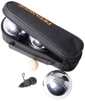 Longfield Games Jeu de Boules ballen 3 stuks in zwarte tas met rits-2
