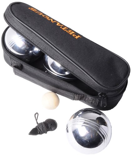 Longfield Games Jeu de Boules ballen 3 stuks in zwarte tas met rits-2