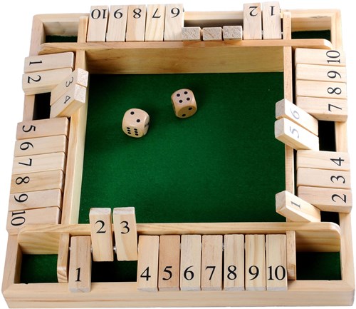Shut the Box houten dobbelspel voor 4 spelers, gezelschapsspel-2