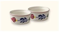 Boerenbont ramekin set aardewerk 9,5cm - ovenschaaltjes 2 stuks