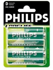 Philips 12*2 Grote staaf batterijen R20-D