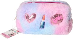 Create it! Make-up tasje - Regenboog fluffy toilettas voor kinderen