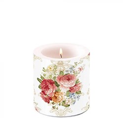 Ambiente kaars cream romantisch design barok sfeer Ø7,5xh8cm