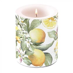 Ambiente kaars klein citroen geur zomers decoratief 9 cm