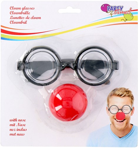 Clown Bril en Neus