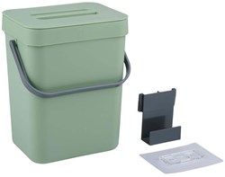 Afvalbak keuken groen 3L - compact afvalbakje voor keukenafval