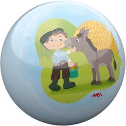 Haba speelbal boerderij voor peuters - kleurrijke kunststof bal