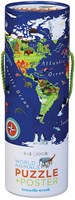 Crocodile Creek wereldpuzzel 200 stukjes met dieren en poster