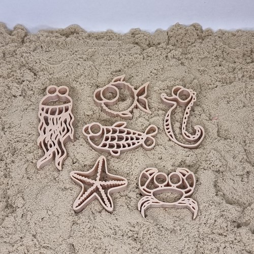 Grennn zee dieren uitstekers - educatief speelgoed voor klei en zand-2