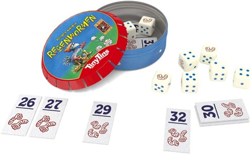 999 Games - Regenwormen dobbelspel reisspel - Tiny Tins editie - familiespel-2