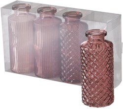 Boltze Home vaas roze glazen decoratie set 4 stuks modern