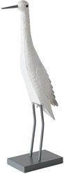 Boltze Home decoratie beeld vogel wit metaal 55 cm strand sfeer
