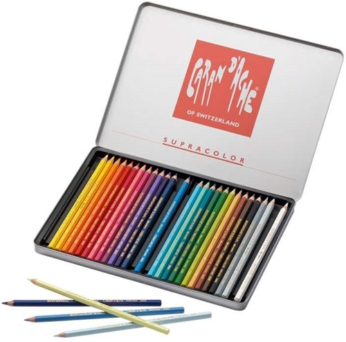 Caran d'Ache aquarelpotloden set 30 kleuren - professionele kleurpotloden