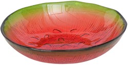 Boltze Home schaal watermeloen - glazen serveerschaal Ø16cm rood