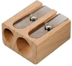 Lyra puntenslijper houten 2-gaats voor kleurpotloden en grafiet