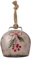 Boltze Home kerstklok decohanger met juten touw 11,5x5x12cm metaal