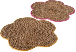 Boltze Home placemat zeewier rond 37cm multicolor bloemvorm