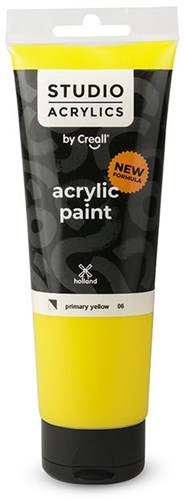 Creall acrylverf geel - 250ml tube - hobbyverf voor kinderen en volwassenen