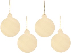 Eduplay houten kerstbal set - kerstboom decoratie 3 stuks