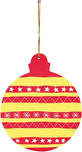 Eduplay houten kerstbal set - kerstboom decoratie 3 stuks-3