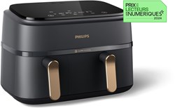 Philips airfryer dubbele mand 9 liter Rapid Air technologie grijs
