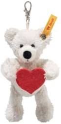 Steiff pluche teddybeer sleutelhanger Lotte - wit - 12 cm - Love