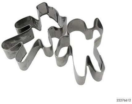Kitchen Tools koekjes uitsteker metaal zilver figuur bakvorm 2 stuks