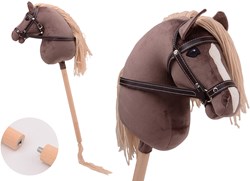 Johntoy stokpaard deluxe bruin suede - hobby horse speelgoed