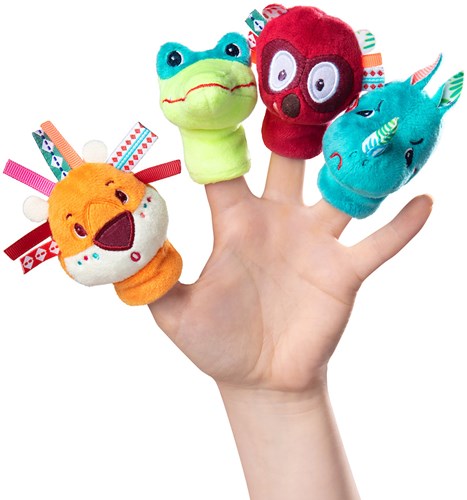 Lilliputiens vingerpopjes jungle set - pluche speelgoed voor kinderen-2