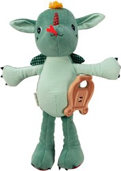 Lilliputiens muziekknuffel eco Joe - draakje met houten harp - duurzaam speelgoed