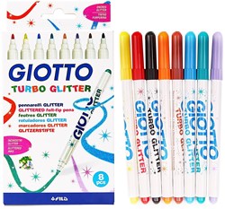 Giotto glitterstiften Turbo 8 stuks - creatieve viltstiften set