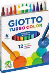 Giotto viltstiften set - Turbo Maxi 12 kleuren afwasbaar