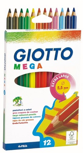 Giotto kleurpotloden Mega 12 stuks extra dik voor kinderen
