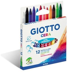 Giotto waskrijtjes set - 12 kleuren - uitwasbaar en kindvriendelijk