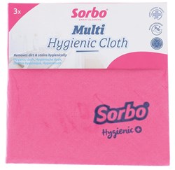 Sorbo schoonmaakdoekjes antibacterieel roze set 3 stuks microvezel