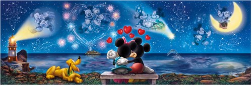 Disney puzzel panorama Mickey & Minnie 1000 stukjes karton volwassenen