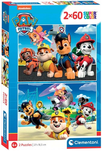Clementoni puzzel Paw Patrol - 2x60 stukjes - kinderpuzzel karton