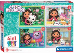 Clementoni puzzel Gabby's Dollhouse 4 in 1 karton kinderpuzzel