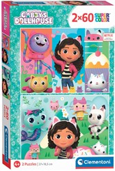 Clementoni puzzel Gabby's Dollhouse 2x60 stukjes kinderpuzzel karton
