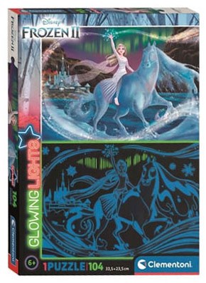 Clementoni Legpuzzel Super Color Glowing Lights - Frozen II, 104st.
