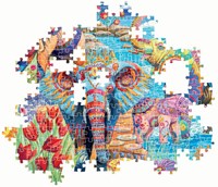 Clementoni puzzel 500 stukjes - Olifanten Carnaval - Kunst puzzel-3