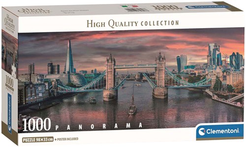 Clementoni puzzel - 1000 stukjes - panorama Theems - legpuzzel volwassenen
