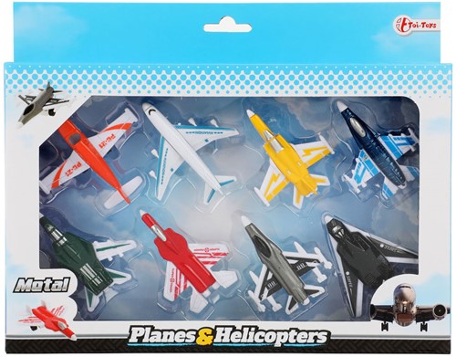 Metalen Vliegtuigjes Speedfighter, 8st.