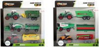 Toi-Toys metalen boerderij speelset tractoren met aanhangers 6-delig