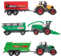 Toi-Toys metalen boerderij speelset tractoren met aanhangers 6-delig-3