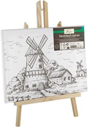 Canvas met print schildersezel creatief schilderen 30x22,5 cm