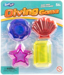 Jonotoys duik speelgoed schelpen set - 4 stuks kleurrijk zwembad