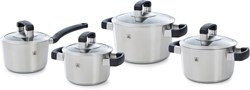 BK pannenset RVS Cool Grip glazen deksels 4-delig inductie