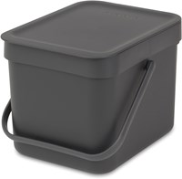 Brabantia afvalemmer Sort & Go 6L grijs - compacte prullenbak keuken-2